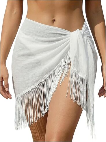 SHENHE Women's Fringe Sarong Coverups Bathing Suit Wrap Skirt Swim Cover Ups for Swimwear in Kuwait
