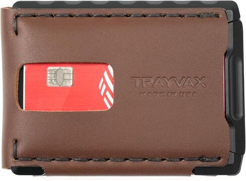 محفظة Trayvax Venture Billfold، حامل أموال الجيب الأمامي وبطاقة الائتمان، محفظة معدنية جلدية نحيفة بسيطة للرجال والنساء، جلد أسود عند حلول الليل in Kuwait