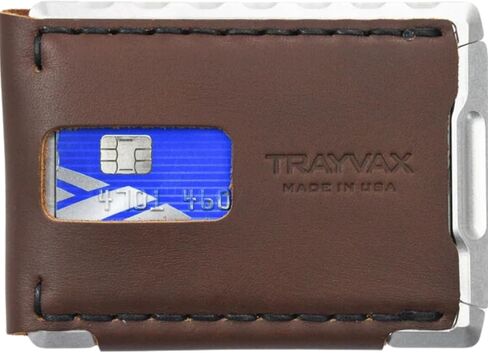 محفظة Trayvax Venture Billfold، حامل أموال الجيب الأمامي وبطاقة الائتمان، محفظة معدنية جلدية نحيفة بسيطة للرجال والنساء، جلد أسود عند حلول الليل in Kuwait