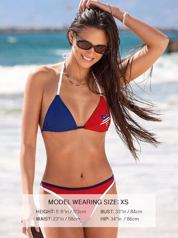 CUPSHE Women's Bikini Sets Two Piece Swimsuit Sexy String Tie Bathing Suit Halter Neck Cheeky Bottom Color Block in Kuwait
