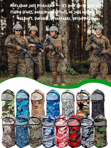 15 Pcs Balaclava Ski Mask Full Face Cover Sun Protection Mask UV Balaclava Mask Women Men for Outdoor Sports Camping Skiing, Camouflage and Fresh in Saudi Arabia
