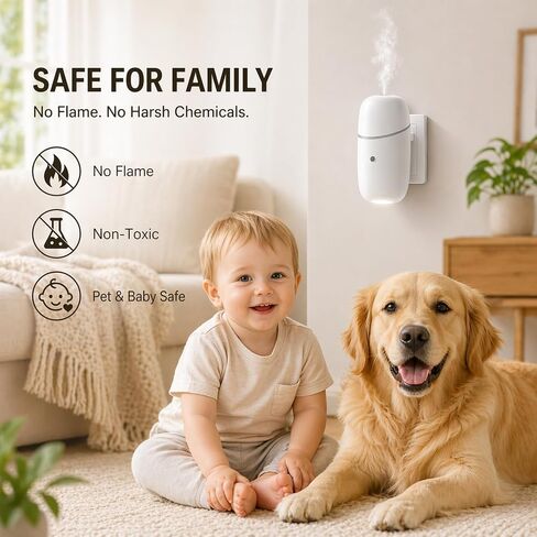 Waterless Diffuser, Quiet Essential Oil Diffuser with Low/High Levels and Timer, Plug in Diffuser with Night Light, Wall Aromatherapy Diffuser for Home, Living Room, Bedroom, Bathroom, White in Saudi Arabia