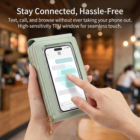 محفظة هاتف نسائية بشاشة تعمل باللمس، حقيبة جلدية مضادة للسرقة RFID، محفظة كروس تناسب حتى 6.7 بوصة in Kuwait