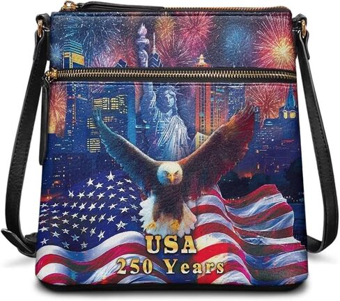 Xpyiqun America's 250th Anniversary Crossbody Bag for Women Leather Hobo Style Lightweight Roomy Purse in Saudi Arabia