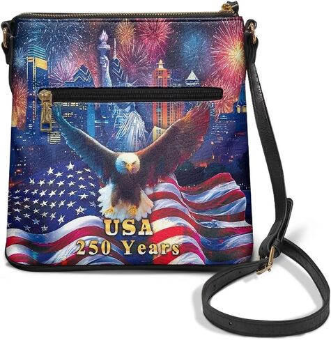Xpyiqun America's 250th Anniversary Crossbody Bag for Women Leather Hobo Style Lightweight Roomy Purse in Saudi Arabia