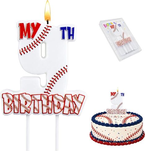 Baseball Number 1 Birthday Candle, 3.5×3.2" Sports Theme 1st Cake Topper for Boys Birthday Party Decorations in Saudi Arabia