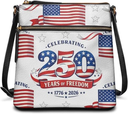 Xpyiqun America's 250th Anniversary Crossbody Bag for Women Leather Hobo Style Lightweight Roomy Purse in Saudi Arabia
