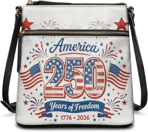 Xpyiqun America's 250th Anniversary Crossbody Bag for Women Leather Hobo Style Lightweight Roomy Purse in Saudi Arabia
