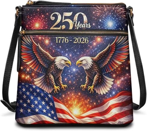 Xpyiqun America's 250th Anniversary Crossbody Bag for Women Leather Hobo Style Lightweight Roomy Purse in Saudi Arabia