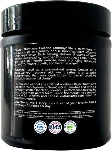 Micronized Creatine Monohydrate Powder - Supports Workout Performance/Recovery/Strength, and Lean Muscle Gain, Unflavored, Non-GMO, Gluten Free, 5 g per Serving, 60 Servings in Saudi Arabia
