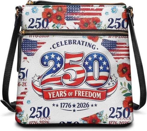 Xpyiqun America's 250th Anniversary Crossbody Bag for Women Leather Hobo Style Lightweight Roomy Purse in Saudi Arabia