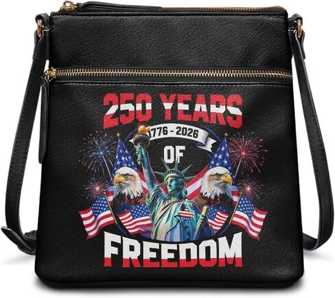 Xpyiqun America's 250th Anniversary Crossbody Bag for Women Leather Hobo Style Lightweight Roomy Purse in Saudi Arabia