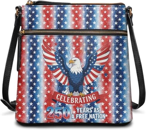 Xpyiqun America's 250th Anniversary Crossbody Bag for Women Leather Hobo Style Lightweight Roomy Purse in Saudi Arabia