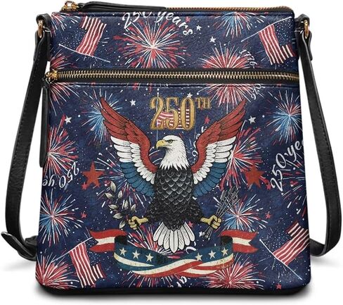 Xpyiqun America's 250th Anniversary Crossbody Bag for Women Leather Hobo Style Lightweight Roomy Purse in Saudi Arabia