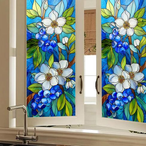 HOMETITUTE 3D Vertical Window Cling Colorful Calla Lily Design 17.7 x 39.3 Inch Decorative Static Cling Privacy Film for Home Office Living Room Bedroom Seasonal Glass Clings for Privacy and Decor in Kuwait