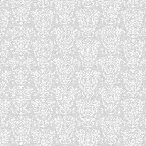 Frosted Damask Window Privacy Film, 78.5" L x 17.5" W, Decorative Non-Adhesive Static Cling, Heat Control & UV Blocking, Anti-Glare Sticker for Home Office Bathroom in Kuwait