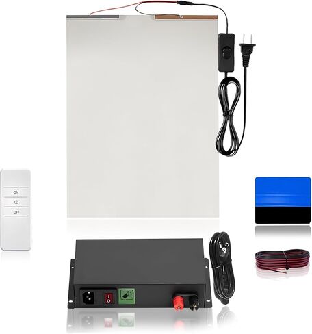 INWIXIA Window Privacy Film (5 in 1) Kit Box - Switchable Adhesive Smart Film Sample Plus Tint Installation kit - Easy DIY Smart Window Film kit with Remote, 100W Transformer, Squeeze and Wires in Kuwait