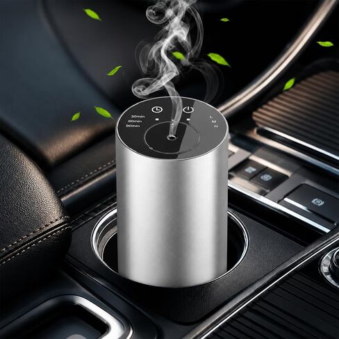 موزع روائح الزيوت العطرية بدون ماء من Homease، علاج عطري لاسلكي محمول مع 3 مؤقتات ومستويات رذاذ، قابل لإعادة الشحن لمكتب السيارة المنزلي، معدن أسود ممتاز in Kuwait