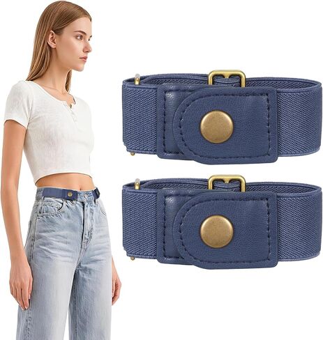 No Buckle Stretch Belts for Women/Men Adjustable Buckleless Side Belt Elastic Invisible Belt for Pants Jeans in Kuwait