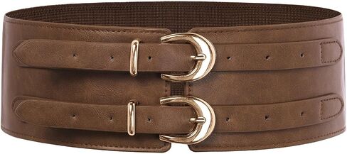 Scarlet Darkness Women's Wide Elastic Belt for Dress Stretchy Corset Belt Double Gold Buckle Waist Belt in Kuwait