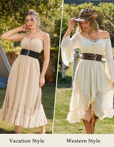 Scarlet Darkness Women's Wide Elastic Belt for Dress Stretchy Corset Belt Double Gold Buckle Waist Belt in Kuwait