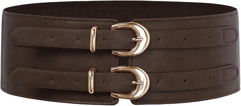 Scarlet Darkness Women's Wide Elastic Belt for Dress Stretchy Corset Belt Double Gold Buckle Waist Belt in Kuwait