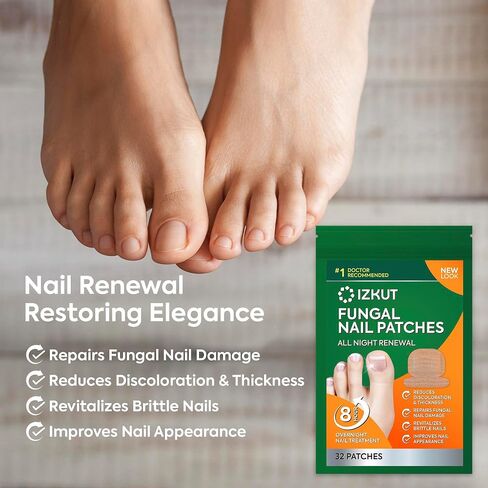 Toenail Fungus Treatment Extra Strength: Nail Fungus Treatment Patches for Toenail and Fingernails - 8-Hour Nighttime Renewal with 1% Tolnaftate - 32 Patches in Saudi Arabia