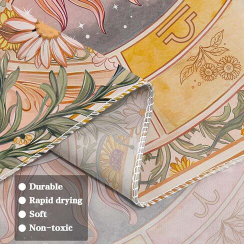 Gruaoihy Sun Moon Daisy Tapestry, Pink Boho Twelve Zodiac Aesthetic Floral Wall Art, Hippie Celestial Sunflower Decor for Bedroom Living Room Home, 60×80 inches in Kuwait