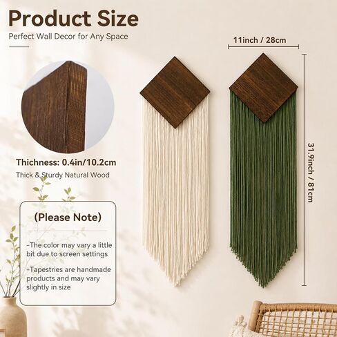 Artilady Macrame Wall Hanging, Geometric Tapestry for Bedroom Boho Decor | Large Minimalist Hanging Oranament, Farmhouse Natural Cotton Tassel, Rustic Mordern Living Room Art Decor, Easy to Hang in Saudi Arabia