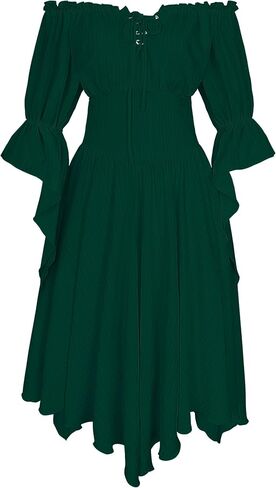 Women's Renaissance Dress Off Shoulder Fairy Dresses Bell Sleeve Medieval Pirate Costume in Saudi Arabia