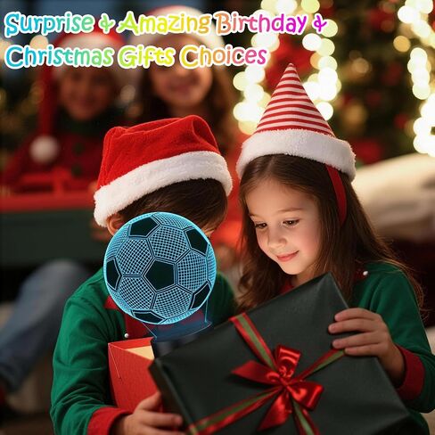 Soccer Gifts for Teens Boys Girls, Soccer Stuff 3D Illusion Lamp Night Light Boys Room Decor, 16 Colors Change 6-8-12 Year Old Boy Sports Fan Birthday Christmas Easter Gifts in Kuwait