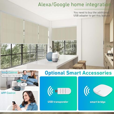 5V USB-C Tubular Motor Blinds Kit Retrofit Motorized Roller Blind with Remote Control, Rechargeable Smart Blinds for Windows in Saudi Arabia