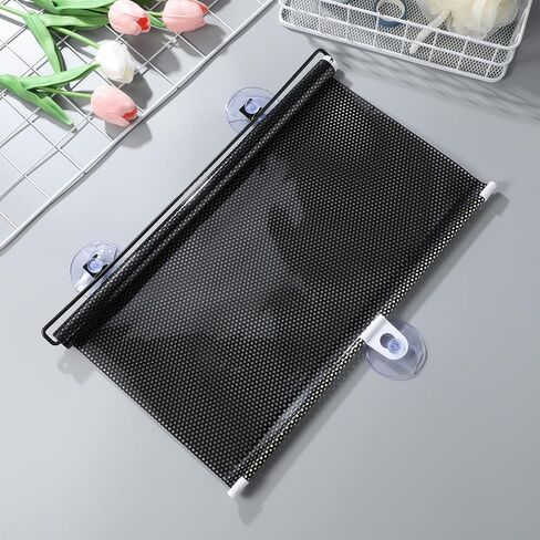 Black Blackout Roller Shades with 3 Suction Cups - 49.2x15.7in No Drilling Retractable Portable Window Blinds - Removable Temporary Blackout Shades for Home Office Bedroom Balcony in Saudi Arabia