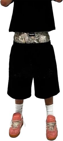 Double Waisted Sweatpants Shorts Hip Pop Y2k Shorts with Elastic Waisted Casual Camo Streetwear for Skater Short in Kuwait