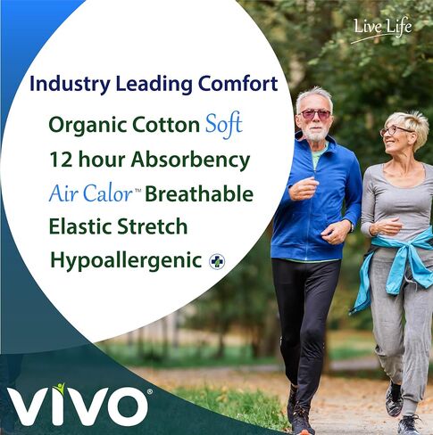 ملابس داخلية VIVO من القطن العضوي للبشرة الحساسة أثناء الليل للبالغين، للنساء والرجال، مقاس متوسط ​​11 قطعة in Saudi Arabia