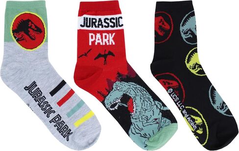 Hyp Jurassic Park Men's Quarter Socks, 3-Pack, 10-13 in Kuwait