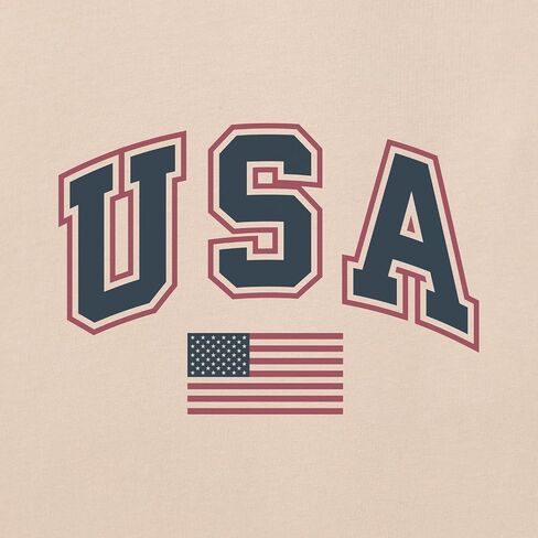 Life is Good. Men's USA Flag Arch Short Sleeve Crusher Tee, Birch White in Kuwait