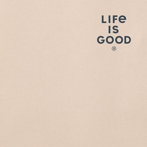 Life is Good. Men's USA Flag Arch Short Sleeve Crusher Tee, Birch White in Kuwait