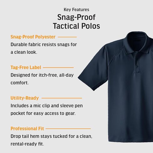 CornerStone Unisex Select Lightweight Snag-Proof Tactical Polo | Collared Work Shirt for Men & Women, Tough & Breathable Top Dark Navy in Saudi Arabia