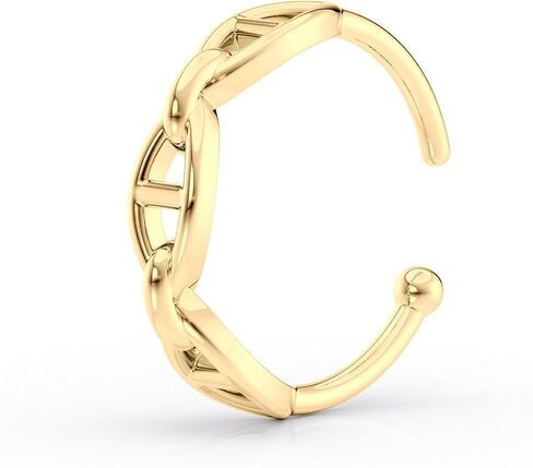Lavari Jewelers 20 Gauge Chain Link Nose Ring for Women - 10k Yellow Gold Nose Stud - Unisex Hypoallergenic Nostril Piercing Jewelry - 20G Body Piercing for Men in Kuwait