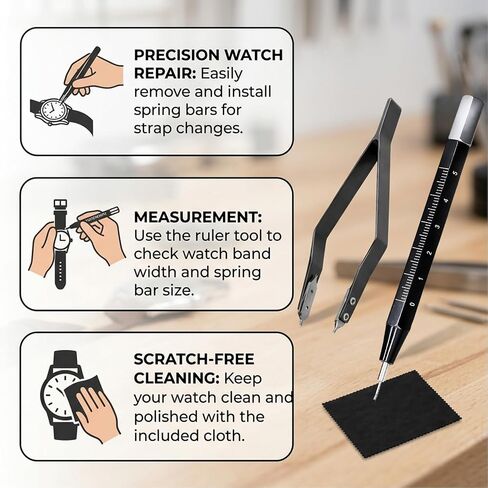 5PCS Watch Spring Bar Tool, Spring Bar Tweezers, Watch Band Tool for Bracelet and Strap Link Removal Accessories for Band Adjustment and Link Removal in Saudi Arabia