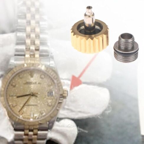 Watch Crown Watch Crown Set Watch Repairers مقاومة للماء أداة إصلاح الساعات ملحقات الساعة، ذهبي in Kuwait