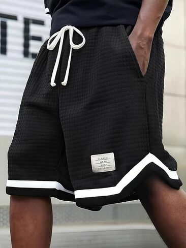Athletic Shorts for Men Striped Quick-Dry Workout Basketball Shorts Men, Elastic Waist Pockets for Gym Running Sports Clothes in Kuwait