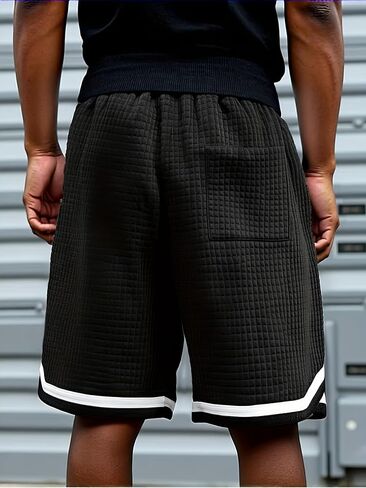 Athletic Shorts for Men Striped Quick-Dry Workout Basketball Shorts Men, Elastic Waist Pockets for Gym Running Sports Clothes in Kuwait