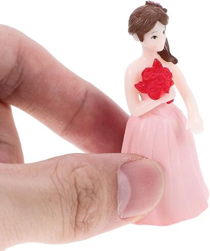 Amosfun الزفاف دمية الحلي التماثيل الصغيرة زوجين 2.20 بوصة الراتنج اقتراح تمثال خفيفة الوزن المدمجة عرض الطاولة لكعكة الزفاف القبعات العالية والديكور حزب المنزل in Kuwait