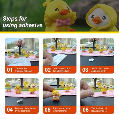 6 Pcs Yellow Ducks Car Decorations for Center Console and Dashboard，Center Console Decoration for Car ，Micro Landscape Decorative Ornaments.(6 Yellow Ducks+1 Sunflower) in Kuwait