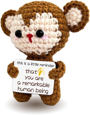 Kihraw Postive Stuffed Monkey Crochet Animals Gifts - You're Monkey-Nificant - Emotional Birthday Thank You Unique Present Funny Gift for Him/Her/Boyfriend/Girlfriend in Saudi Arabia
