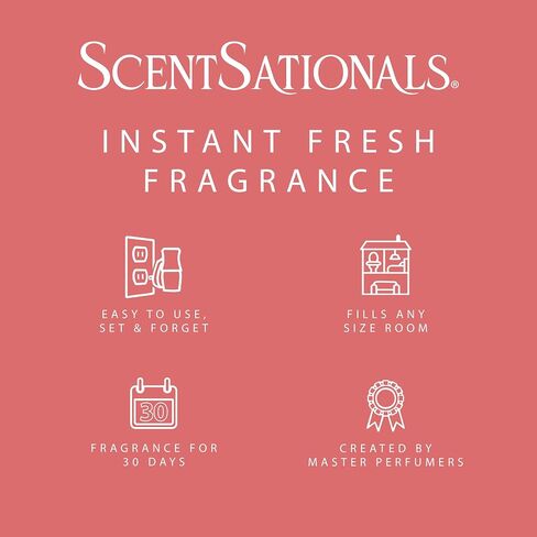 عبوة من 3 عبوات من معطر الهواء برائحة البطيخ والسكر من سينت سايشنالز - تعمل مع مقابس الحائط سينتساينالز، عطر منزلي طويل الأمد، 0.8 أونصة سائلة لكل منها، قد تختلف التعبئة in Kuwait