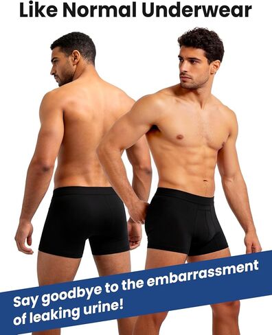 Ecoperiod Incontinence Underwear for Men, Cotton Reusable Men's Incontinence Underwear for Men, 100ML Absorb Leak Proof Boxer Briefs, Heavy Flow Bladder Leak Protection in Saudi Arabia