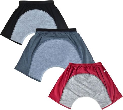 300ml Men’s Graphene Incontinence Boxer Briefs 3 Pack, Cotton Reusable Washable Leakproof incontinence underwear for men(Black/Grey/Red, XL) in Saudi Arabia